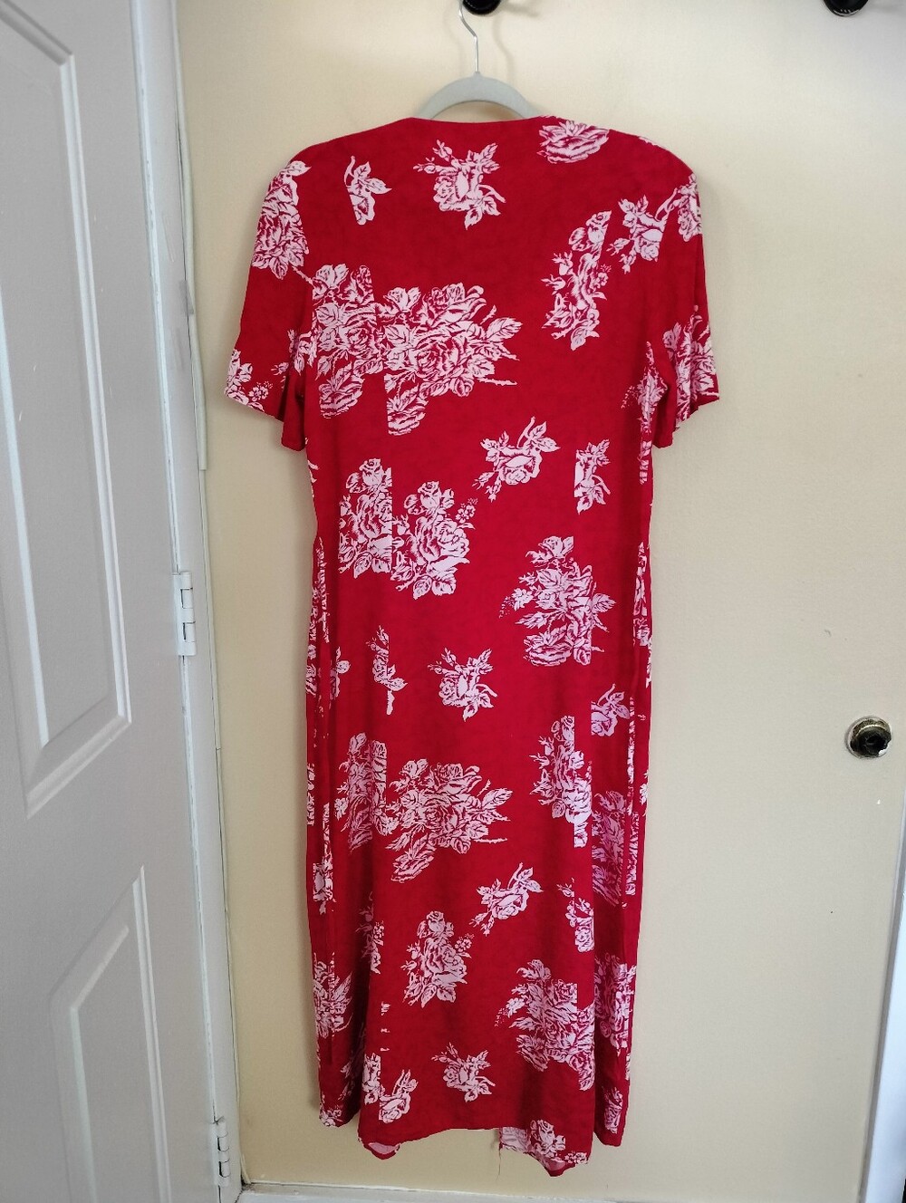 Newport News VTG Red Floral Layered Look Maxi Dress Office See Measurements - Picture 6 of 10